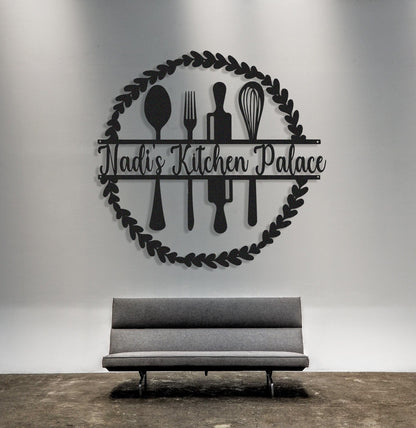 Personalized Kitchen Metal Sign,Kitchen Wall Art For Mom,Family Kitchen Sign,Indoor Kitchen Decor,Housewarming Gift