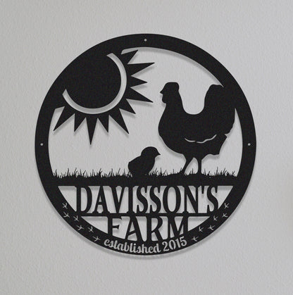 Custom Chicken Coop Sign Name,Chicken Coop Metal Sign,Chicken Farm House Decor,LED Lights,Gift For Farmer,Hen House Decor,Ranch Decor