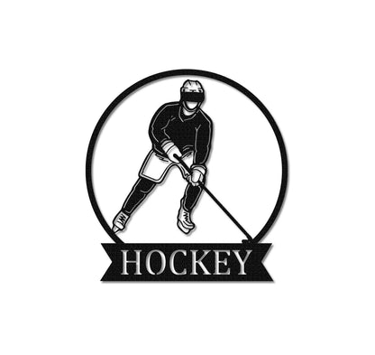 Personalized Hockey Metal Sign,Hockey Wall Decor,Hockey Stick Metal Wall Art,Custom Hockey Player Name Sign,Hockey sign for Kids Room Decor