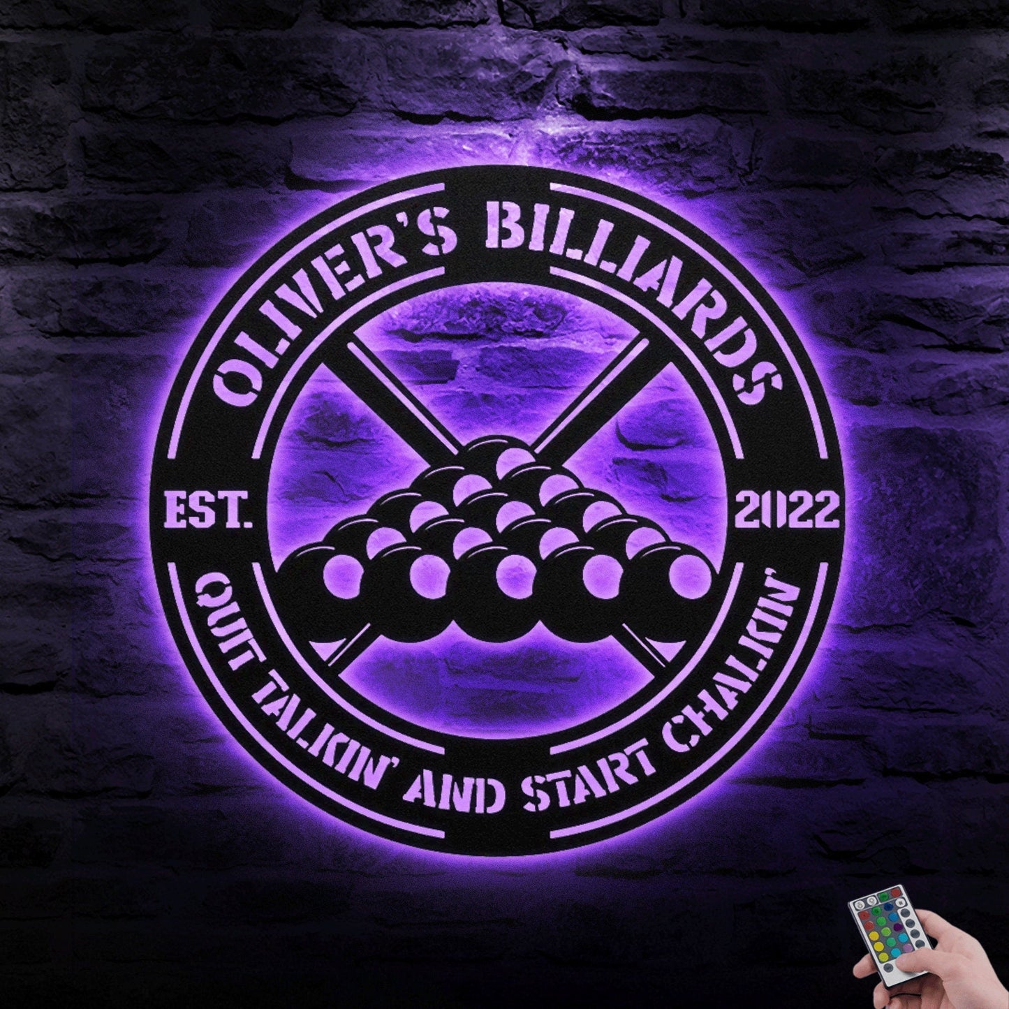 Personalized Billiard Metal Wall Art With LED, Custom Billiards Sign Decor Gift, Living Room Decor, Billiards Pool Metal Sign Billiards Sign