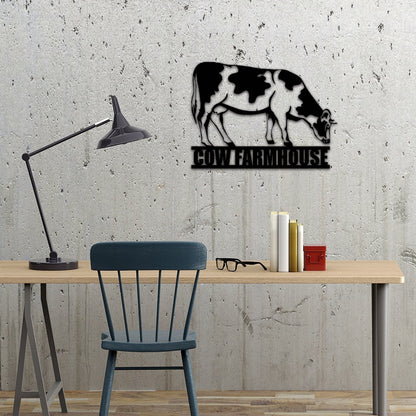 Custom Cow Sign Name,Cow Wall Art,Personalized Cow Metal Sign,Cow Farmhouse Decor Cow Farm Decor,Cattle Metal Wall Art,Ranch Decor