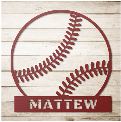 Personalized Baseball Sign For Boys, Baseball Metal Sign, Custom Name Baseball Wall Art, Baseball Ornament, Baseball Lover Gifts, Home Decor