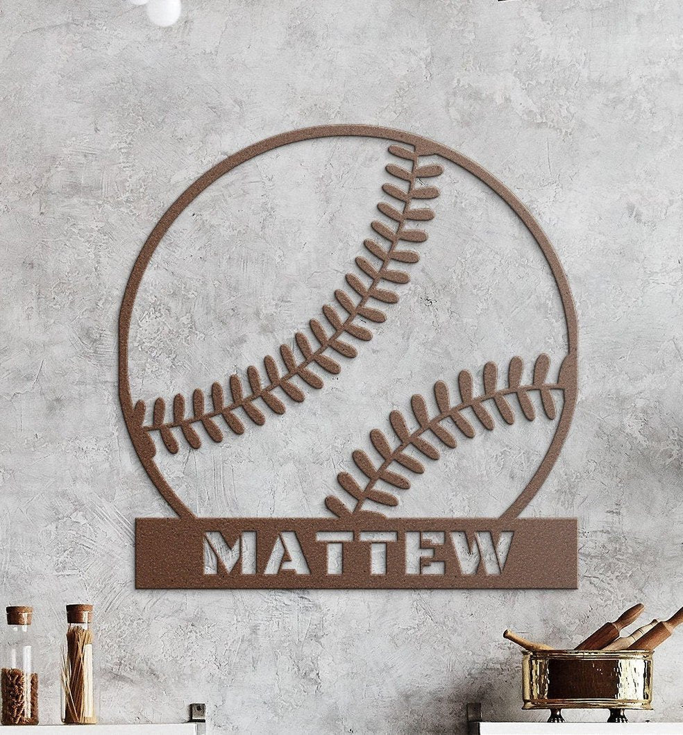 Personalized Baseball Sign For Boys, Baseball Metal Sign, Custom Name Baseball Wall Art, Baseball Ornament, Baseball Lover Gifts, Home Decor