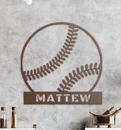Personalized Baseball Sign For Boys, Baseball Metal Sign, Custom Name Baseball Wall Art, Baseball Ornament, Baseball Lover Gifts, Home Decor