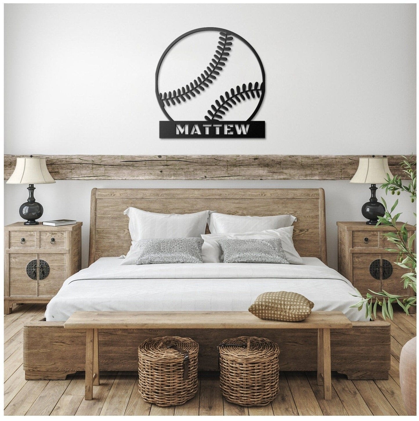 Personalized Baseball Sign For Boys, Baseball Metal Sign, Custom Name Baseball Wall Art, Baseball Ornament, Baseball Lover Gifts, Home Decor
