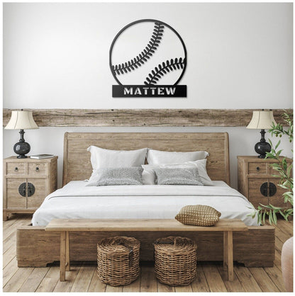 Personalized Baseball Sign For Boys, Baseball Metal Sign, Custom Name Baseball Wall Art, Baseball Ornament, Baseball Lover Gifts, Home Decor