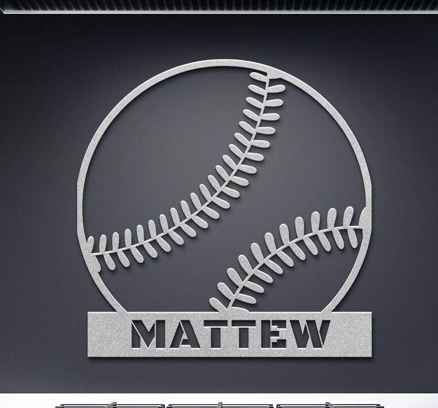 Personalized Baseball Sign For Boys, Baseball Metal Sign, Custom Name Baseball Wall Art, Baseball Ornament, Baseball Lover Gifts, Home Decor