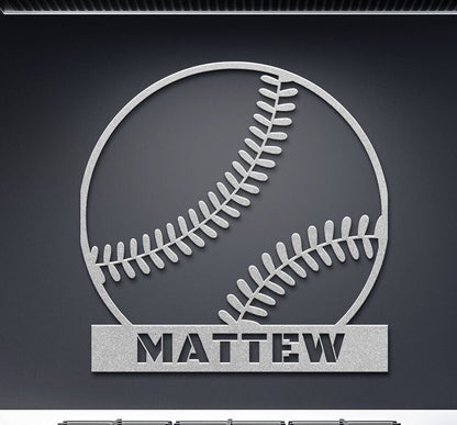 Personalized Baseball Sign For Boys, Baseball Metal Sign, Custom Name Baseball Wall Art, Baseball Ornament, Baseball Lover Gifts, Home Decor