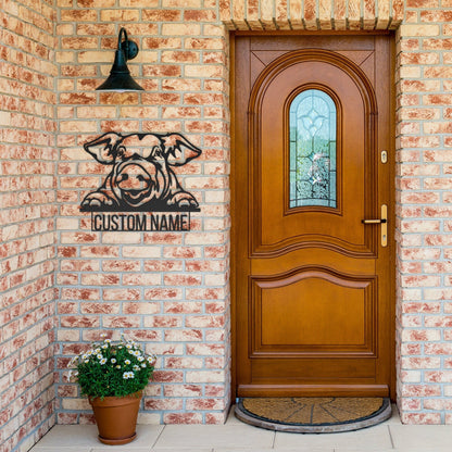 Custom Pig Metal Sign, Pig Lovers Gift, Farm Animals Wall Decor , Wall Hanging Metal Pig Sign, Gift For Farms Owners