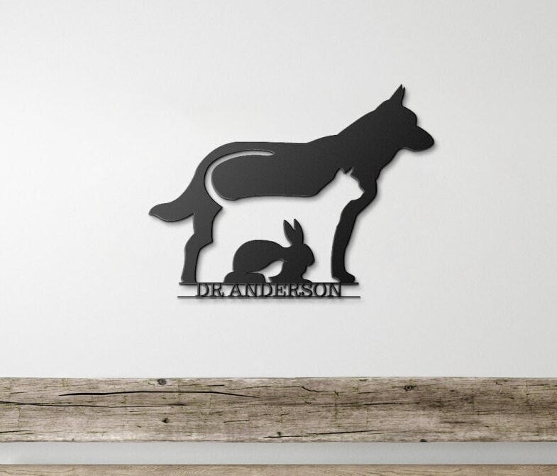 Copper Metal Vet Doctor Sign, Veterinary Gift, Personalized Vet Gift, Veterinary Art, Gift For Veterinarian, Veterinary Room Decor