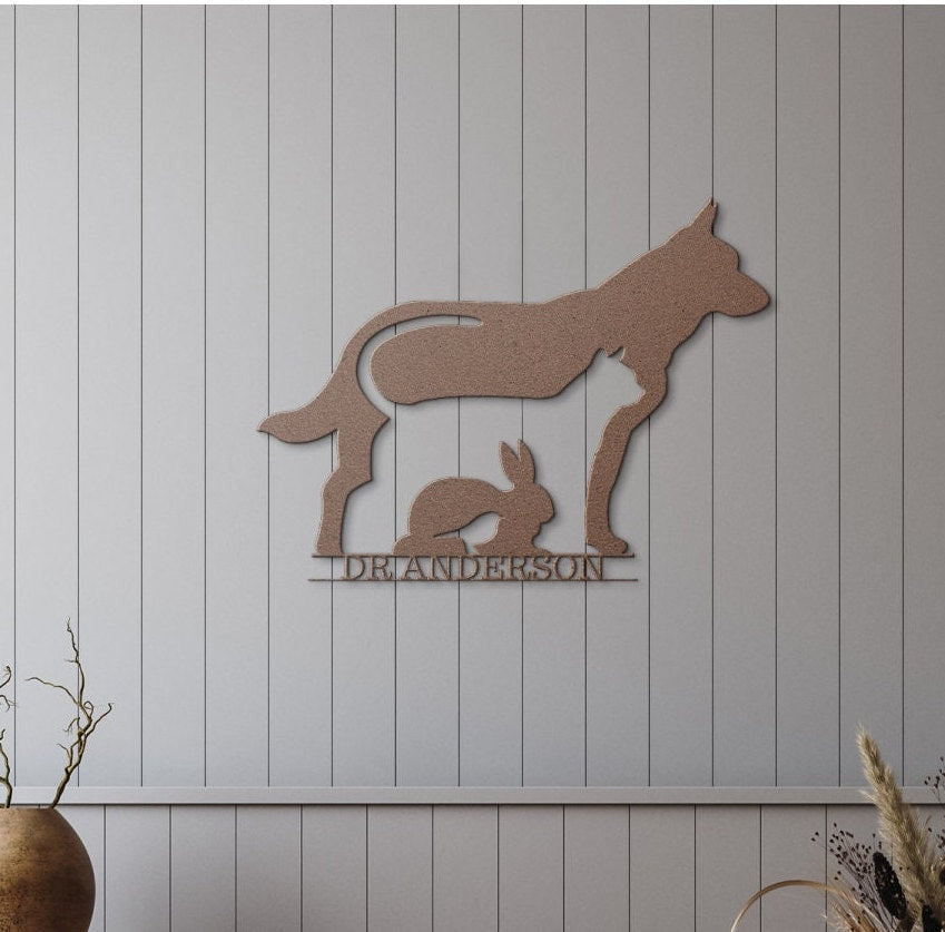 Copper Metal Vet Doctor Sign, Veterinary Gift, Personalized Vet Gift, Veterinary Art, Gift For Veterinarian, Veterinary Room Decor