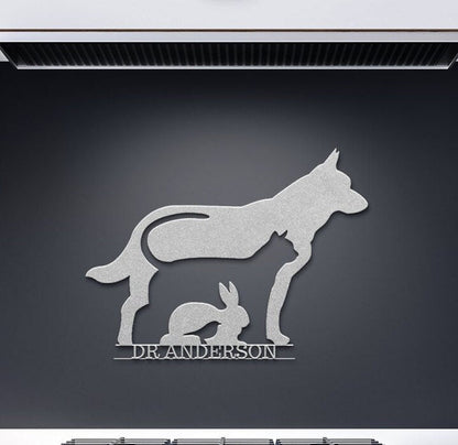 Copper Metal Vet Doctor Sign, Veterinary Gift, Personalized Vet Gift, Veterinary Art, Gift For Veterinarian, Veterinary Room Decor