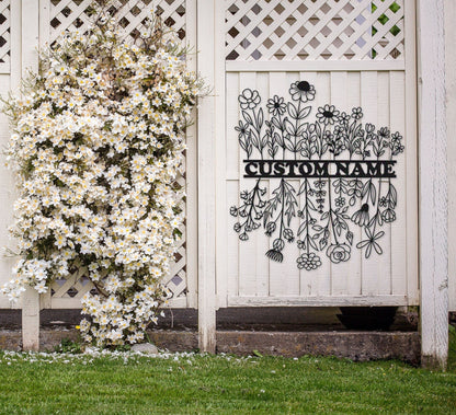 Customized Garden Sign,Flower Sign,Garden Wall Art,Personalized Garden decor,Garden Gate Sign,Grandma's Garden Gift,Outdoor Decor