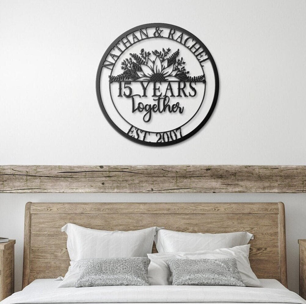 5th Anniversary Gift, Metal Sign For 5th Anniversary, 5th Wedding Anniversary, Gift For Couple