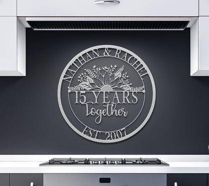 5th Anniversary Gift, Metal Sign For 5th Anniversary, 5th Wedding Anniversary, Gift For Couple