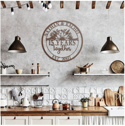 5th Anniversary Gift, Metal Sign For 5th Anniversary, 5th Wedding Anniversary, Gift For Couple