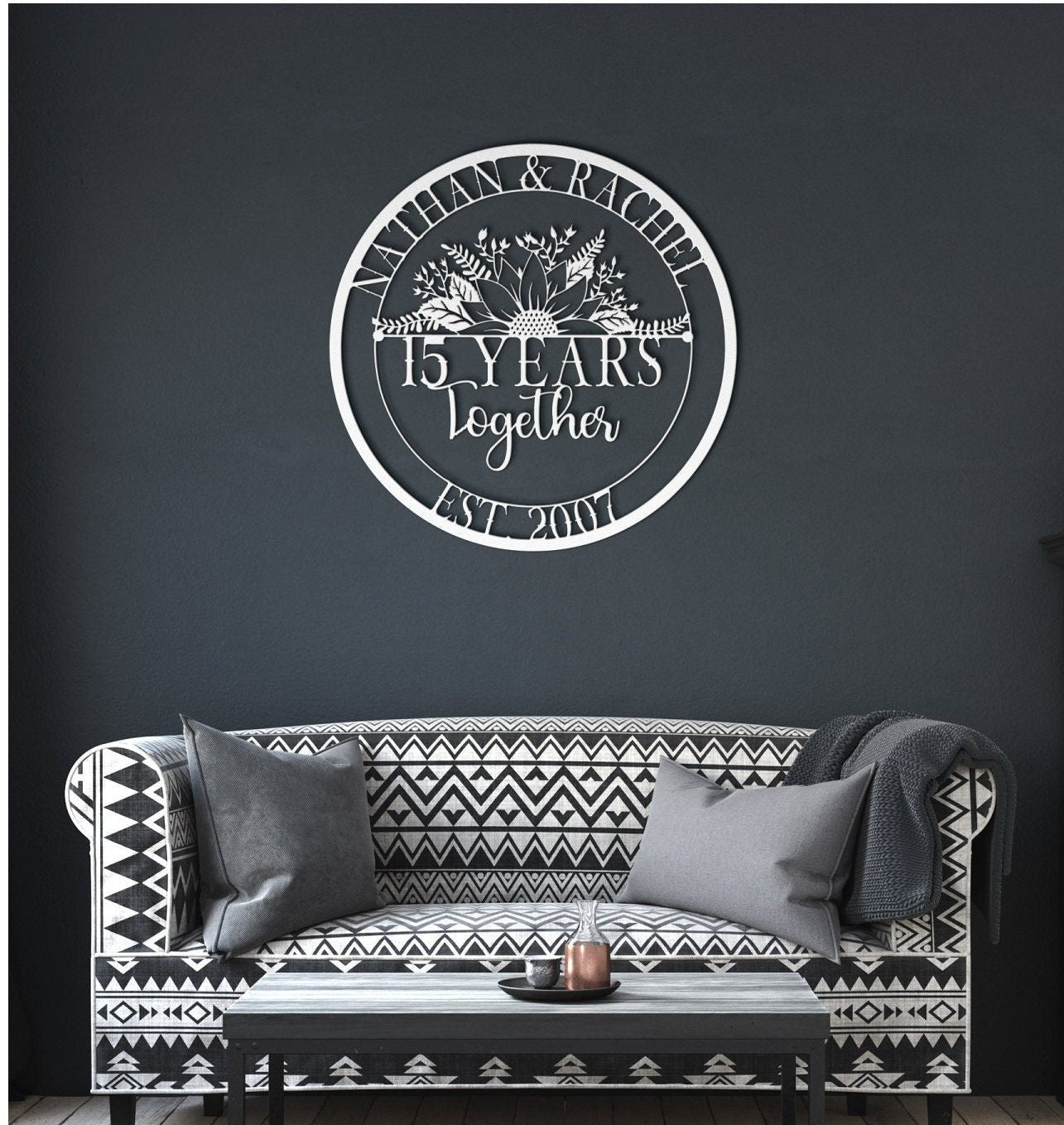 5th Anniversary Gift, Metal Sign For 5th Anniversary, 5th Wedding Anniversary, Gift For Couple