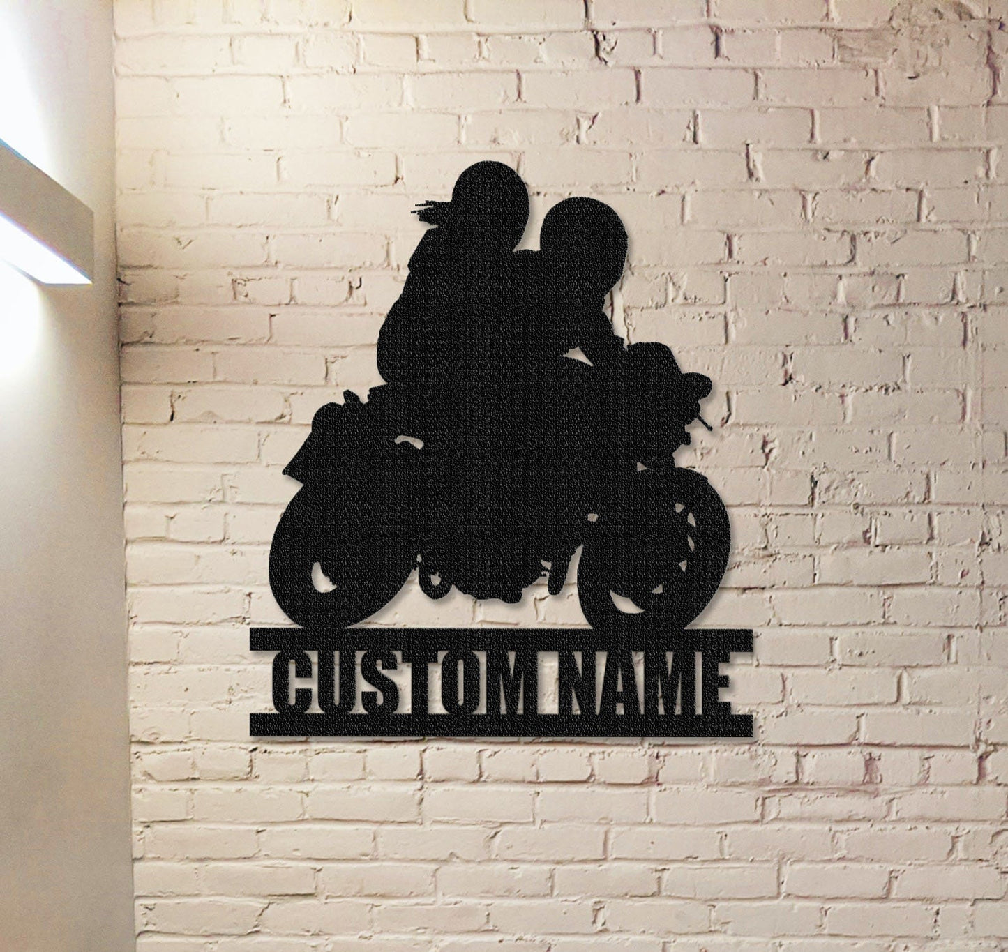 Personalized Motorcycle Metal Sign, Custom Motorbike Metal Art, Metal Garage Sign, Motorcycle Couple Sign, Motorcycle gift for couple, Motorcross