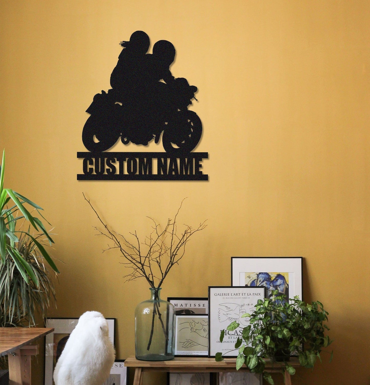 Personalized Motorcycle Metal Sign, Custom Motorbike Metal Art, Metal Garage Sign, Motorcycle Couple Sign, Motorcycle gift for couple, Motorcross