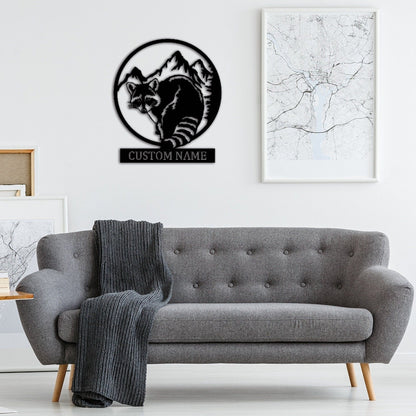 Raccoon Metal Sign,Custom Raccoon Wall Art,Personalized Raccoon Wall Decor,Indoor Decor,Cabin Decor,Patio Decor,Animal Sign,Raccoon Gift