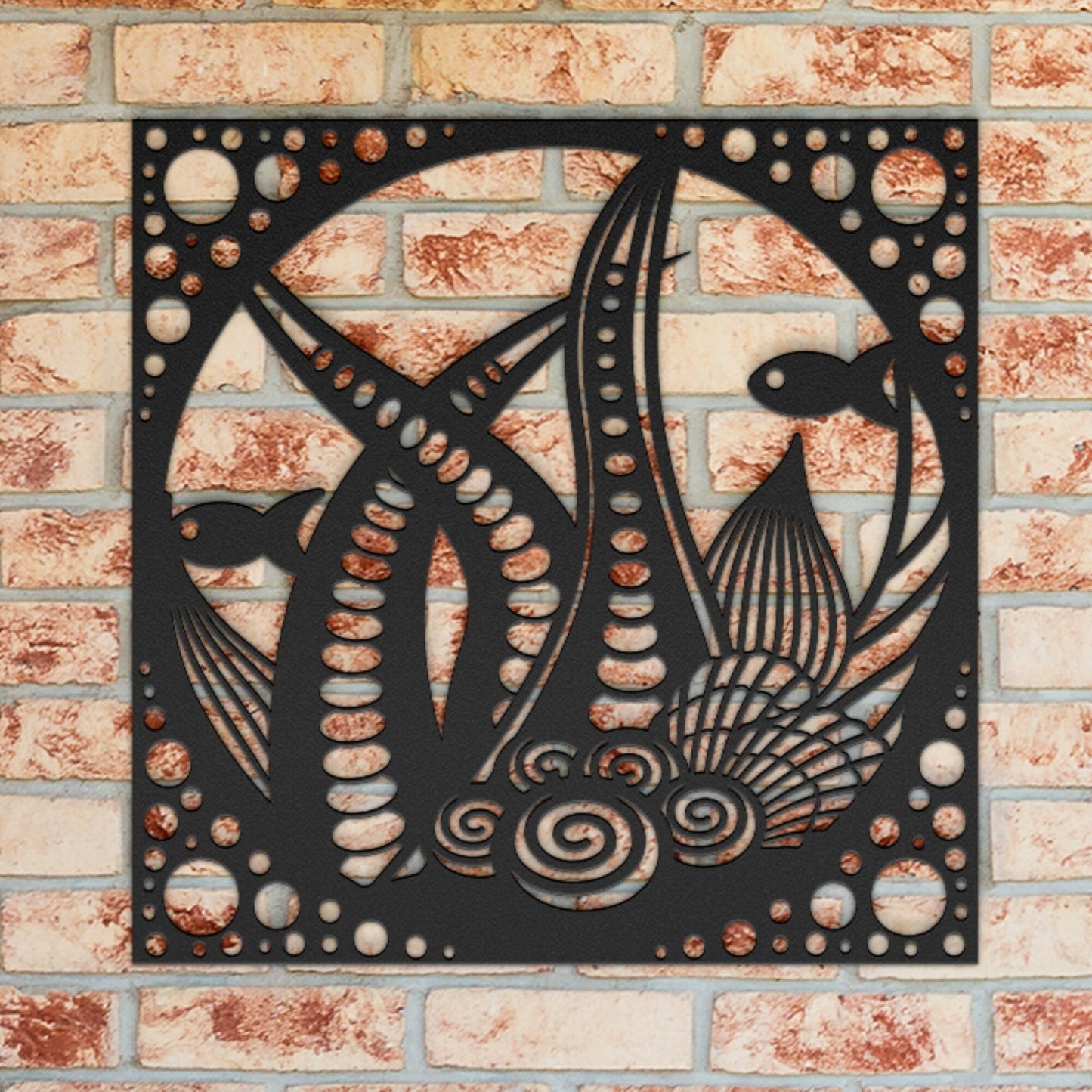 Underwater World Metal Sign, Nautical Undersea Wall Decor, Ocean Seashells Metal Sign, Coral Reefs Wall Decor, Underwater Wall Sign