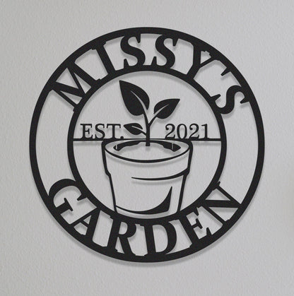 Custom Garden Sign,Outdoor Decor,Plant Sign,Garden Wall Art,Family Garden Sign, Gate Decor,Personalized Garden Sign Name