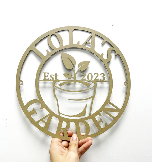 Custom Garden Sign,Outdoor Decor,Plant Sign,Garden Wall Art,Family Garden Sign, Gate Decor,Personalized Garden Sign Name