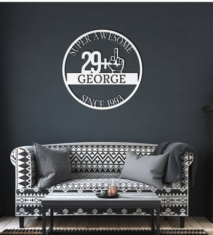 30th Birthday Gift For Him, Birthday Metal Sign, Funny Gift For Husband, Boyfriend, Personalized Sign, Custom Name Wall Sign, Gift For Her