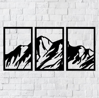 Three Piece Metal Wall Art Mountain / Metal Wall Art / 3 Piece Metal Wall Art / Metal Home Decor / Mountain Wall Art Decor