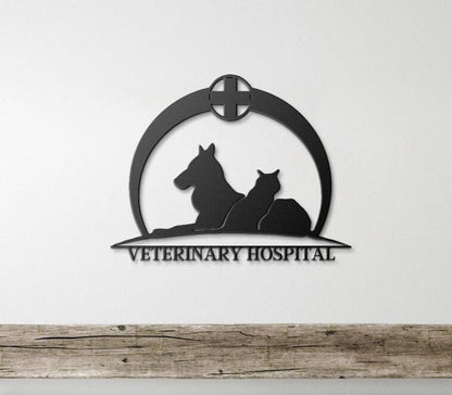Veterinary Hospital Metal Sign, Veterinary Gift, Personalized Vet Gift, Veterinary Art, Gift For Veterinarian, Vet Room Decor