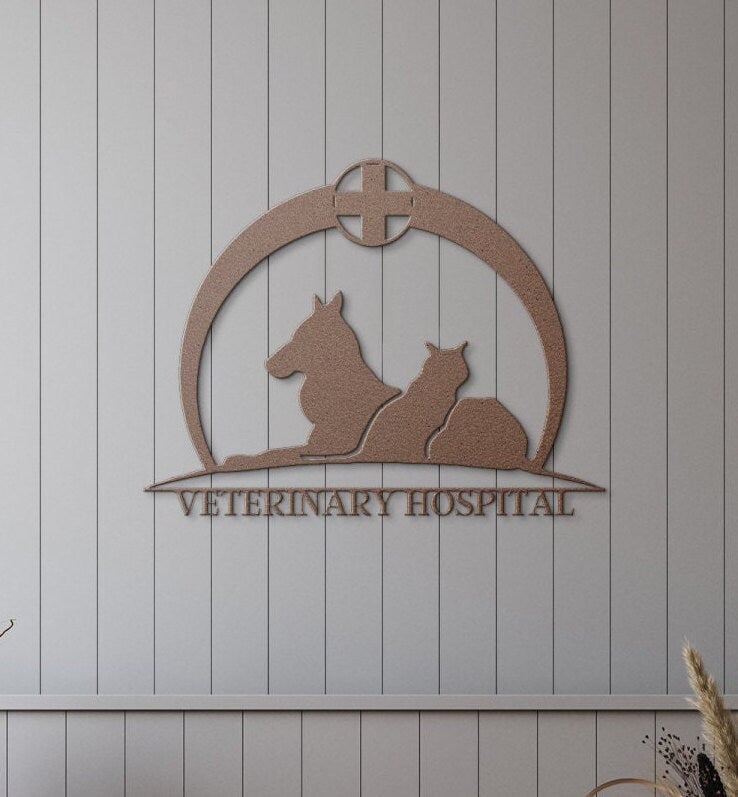 Veterinary Hospital Metal Sign, Veterinary Gift, Personalized Vet Gift, Veterinary Art, Gift For Veterinarian, Vet Room Decor
