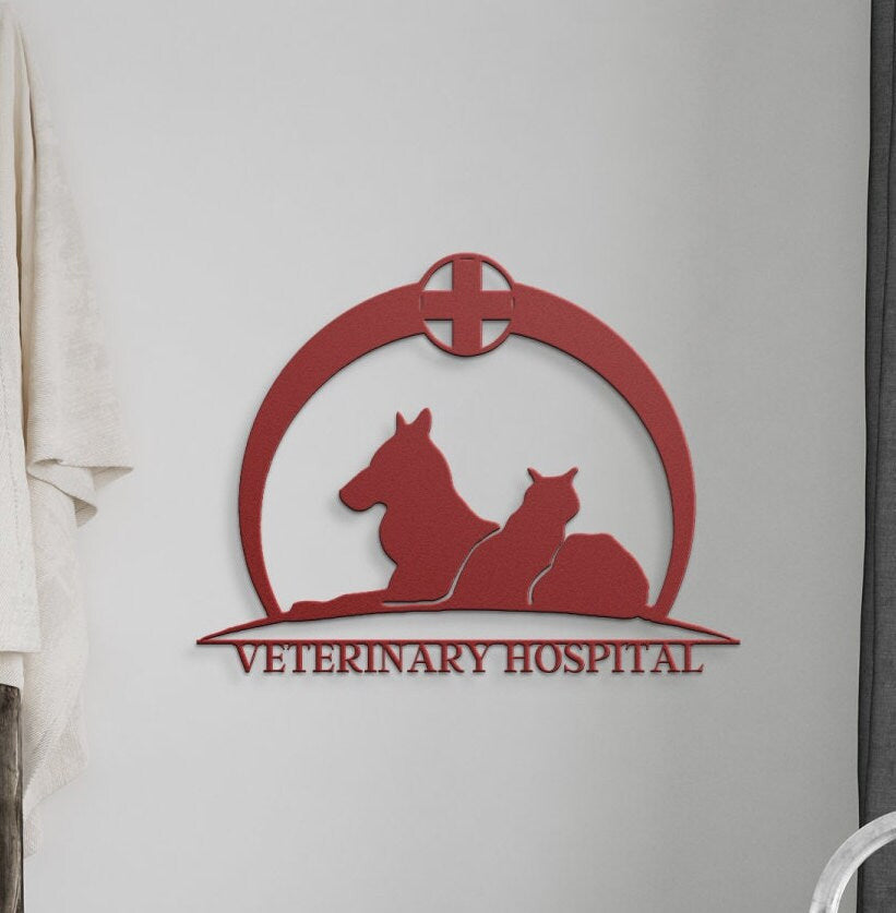 Veterinary Hospital Metal Sign, Veterinary Gift, Personalized Vet Gift, Veterinary Art, Gift For Veterinarian, Vet Room Decor
