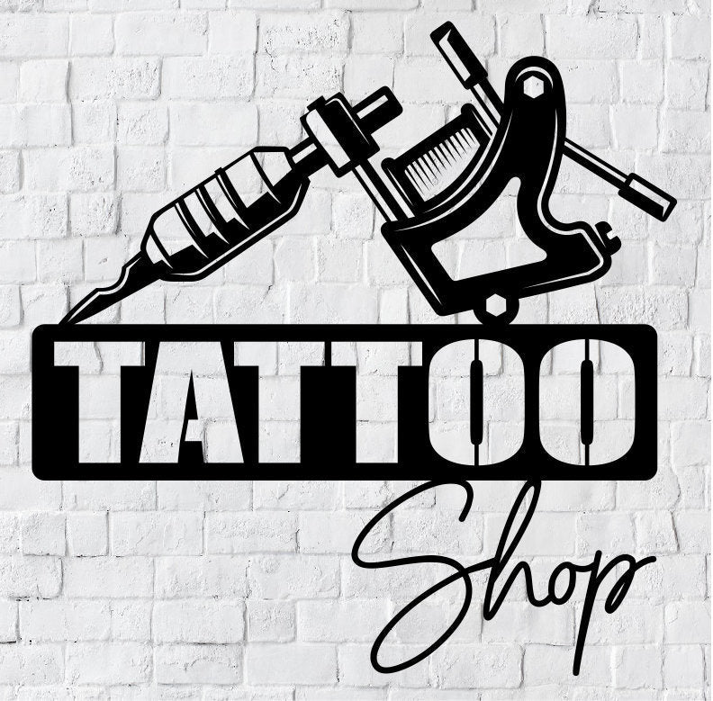 Tattoo Metal Name Sign / Tattoo Shop Metal Wall Decor / Personalized Home Decor / Tattoo Metal Wall Art