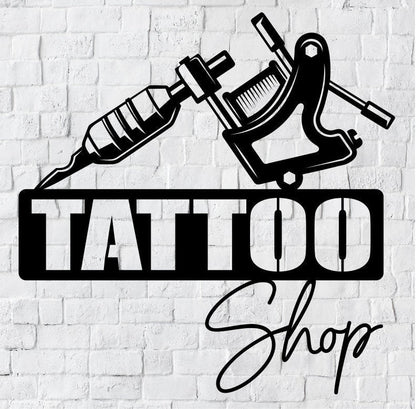 Tattoo Metal Name Sign / Tattoo Shop Metal Wall Decor / Personalized Home Decor / Tattoo Metal Wall Art