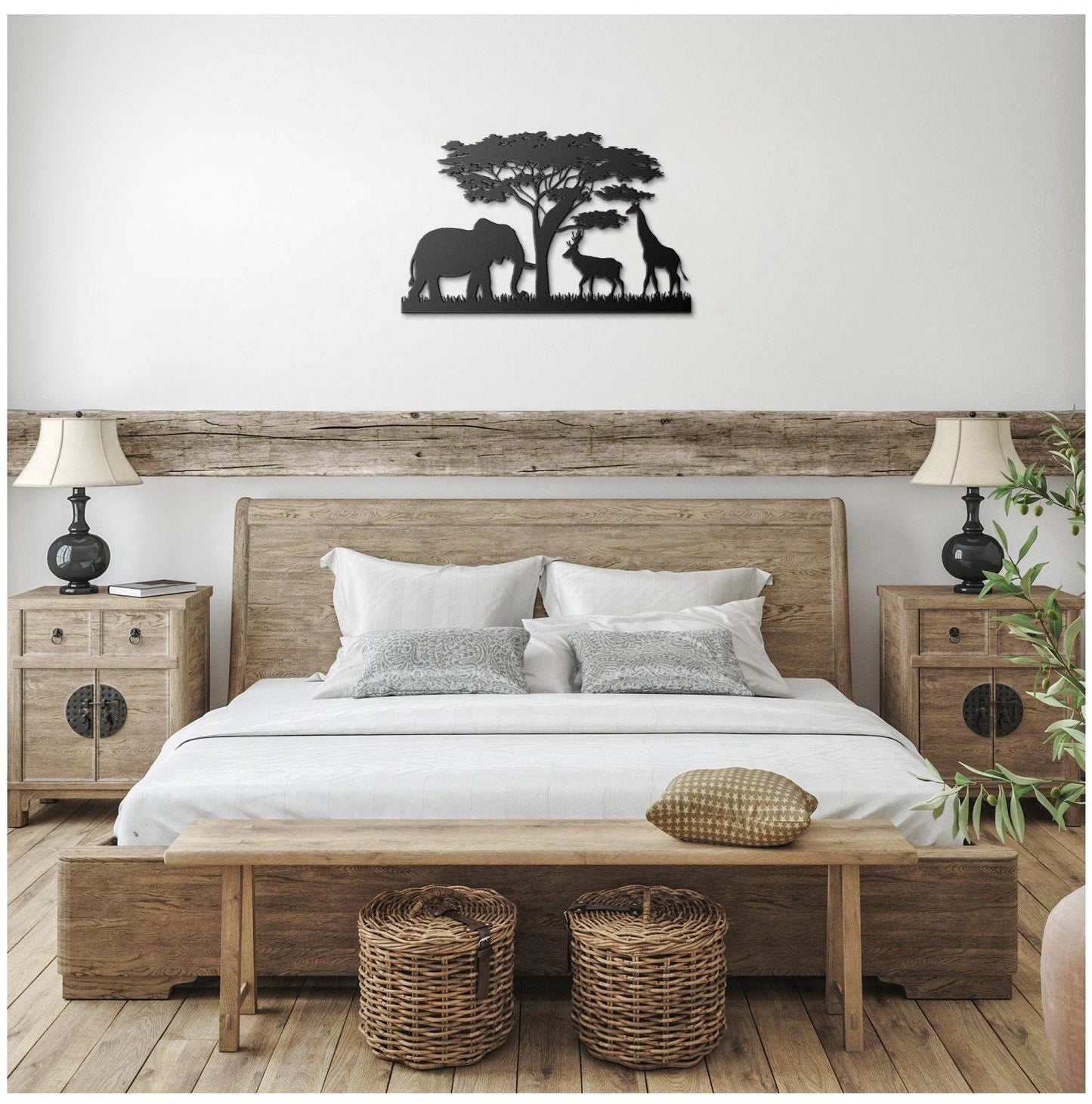 Safari Metal Sign, Nursery Wall Art, Kids Room Safari Metal Art, Nursery Elephant Wall Art, Jungle Animals Metal Sign, Nursery Wall Decor