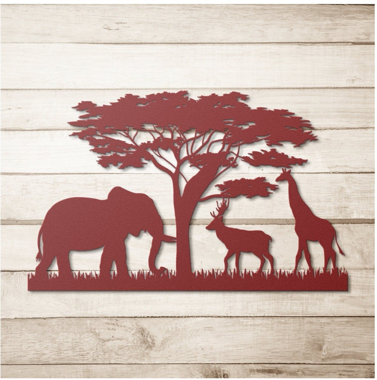 Safari Metal Sign, Nursery Wall Art, Kids Room Safari Metal Art, Nursery Elephant Wall Art, Jungle Animals Metal Sign, Nursery Wall Decor
