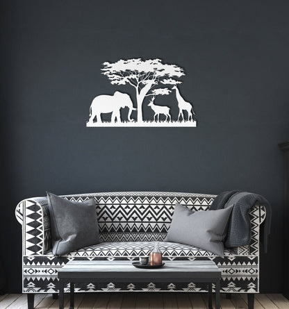 Safari Metal Sign, Nursery Wall Art, Kids Room Safari Metal Art, Nursery Elephant Wall Art, Jungle Animals Metal Sign, Nursery Wall Decor