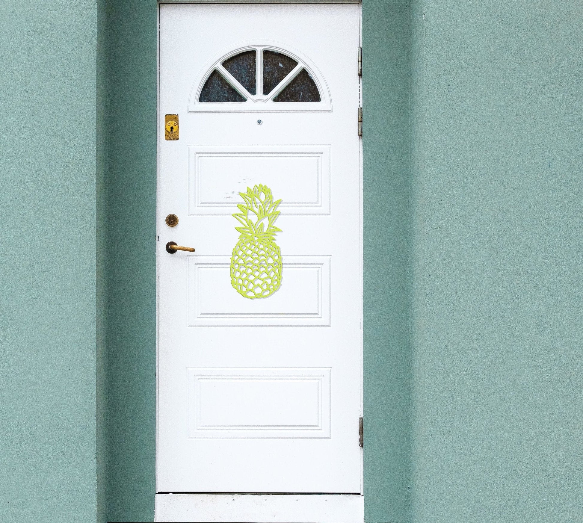 Pineapple Metal Sign,Welcome Pineapple Wall Art,Pineapple Decor,Elegant Door Wreath,Front Door Decor,Wall Hanger,Welcome Sign,Indoor Decor