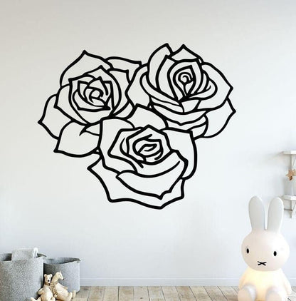 Three Roses Metal Sign / Rose Metal Wall Decor / Flower Wall Decor Signs / Home Decor / Rose Wall Decor