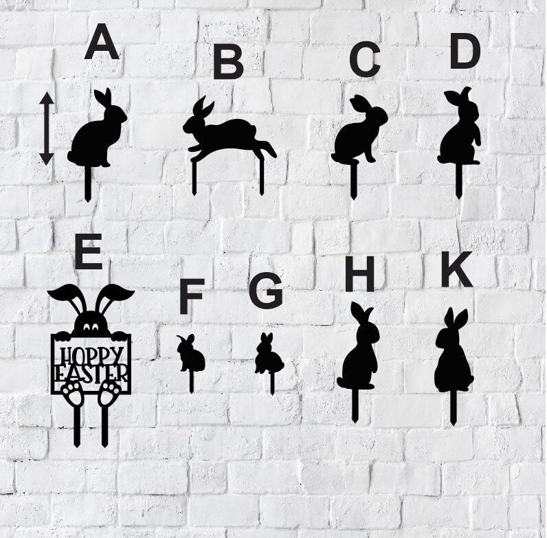 Easter Bunny Metal Stake Sign / Outdoor Easter decoration / Easter Bunny yard metal sign / Metal Stake Sign / Easter Decor