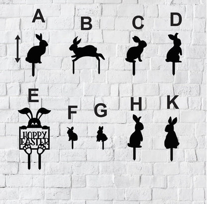 Easter Bunny Metal Stake Sign / Outdoor Easter decoration / Easter Bunny yard metal sign / Metal Stake Sign / Easter Decor