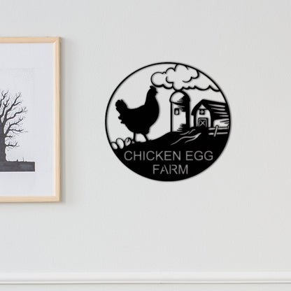 Chicken Egg Farm Metal Sign,Custom Chicken Coop Sign Name,Personalized Chicken Wall Art,Hen House Decor,Chicken Farm Decor,Chicken Egg Sign