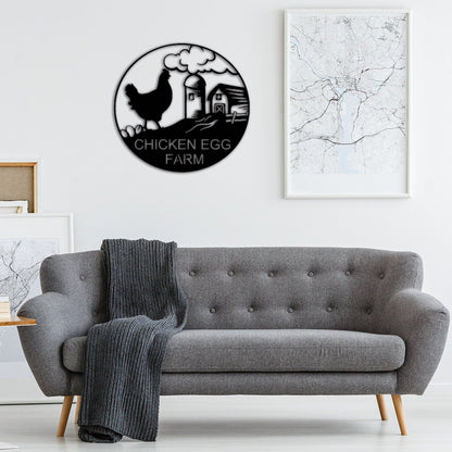 Chicken Egg Farm Metal Sign,Custom Chicken Coop Sign Name,Personalized Chicken Wall Art,Hen House Decor,Chicken Farm Decor,Chicken Egg Sign