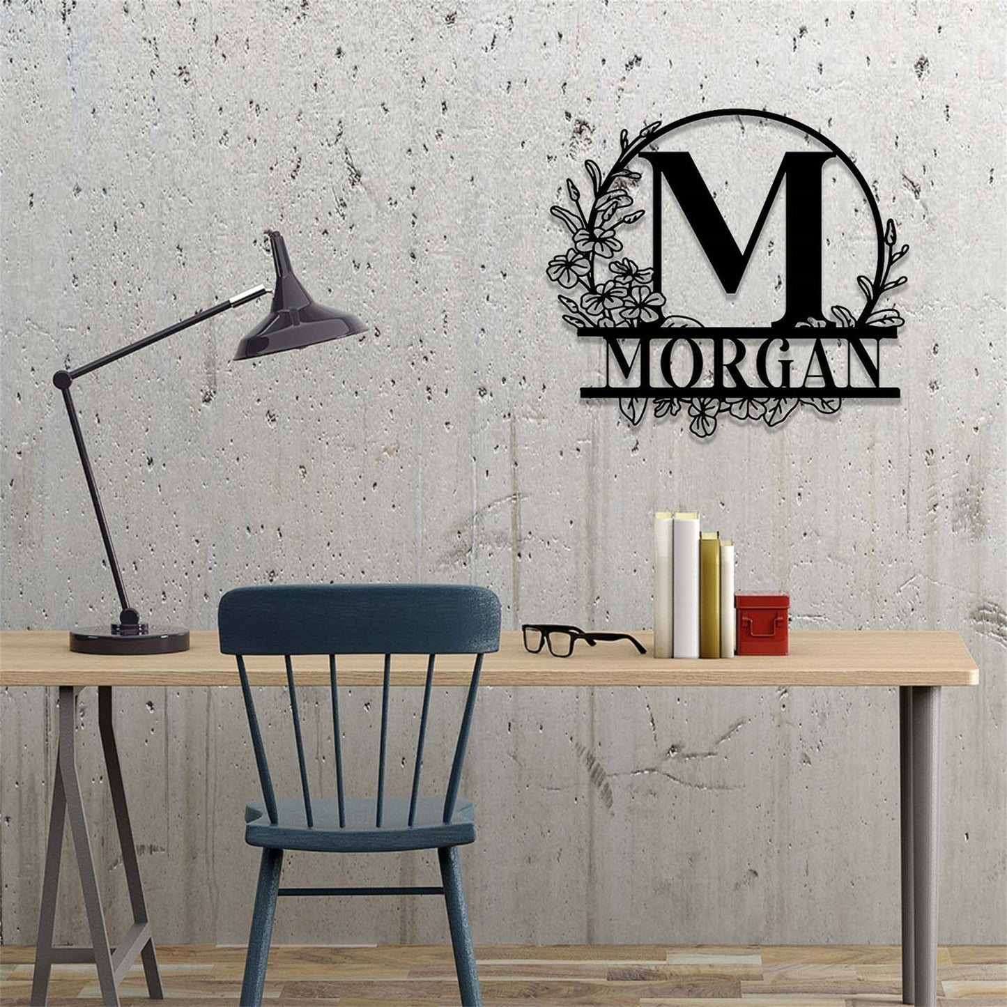 Custom Family Name Metal Sign,Monogram Sign Metal Wall Art,Last Name Sign Personalized,Wedding Gift,Initial Split Letter Monogram Wall Decor