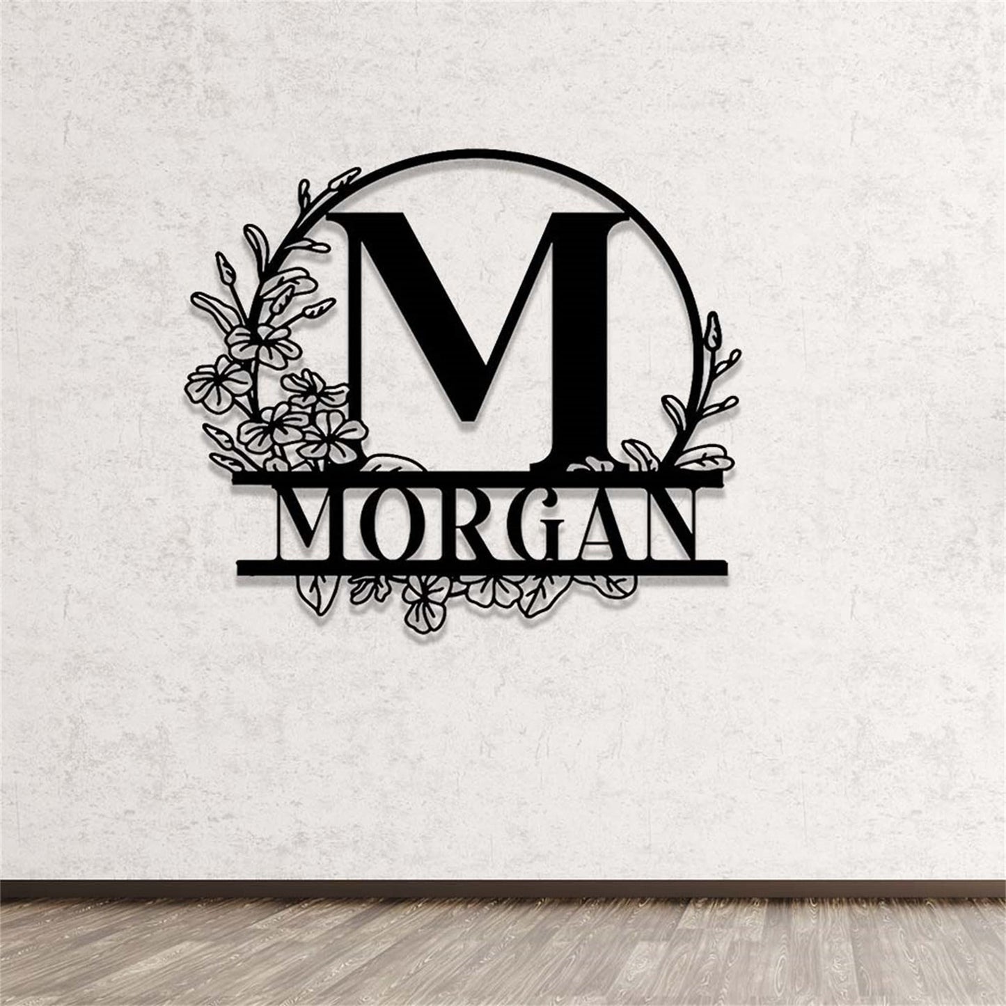 Custom Family Name Metal Sign,Monogram Sign Metal Wall Art,Last Name Sign Personalized,Wedding Gift,Initial Split Letter Monogram Wall Decor
