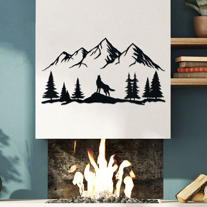 Wolf Landscape Sign, Wolf Metal Sign, Metal Wolf Sign, Bear Sign, Metal Family Sign, Door Hanger, Home Decor, Backyard Sign, Metal Gift