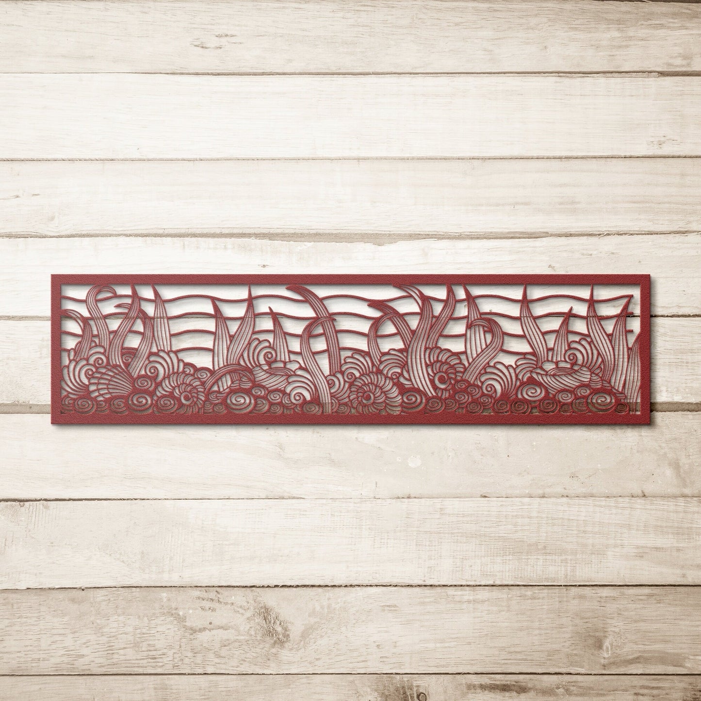 Underwater Sea World Metal Sign, Nautical Undersea Wall Decor, Ocean Seashells Metal Sign, Coral Reefs Wall Decor, Underwater Wall Sign