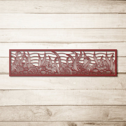 Underwater Sea World Metal Sign, Nautical Undersea Wall Decor, Ocean Seashells Metal Sign, Coral Reefs Wall Decor, Underwater Wall Sign