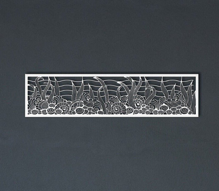 Underwater Sea World Metal Sign, Nautical Undersea Wall Decor, Ocean Seashells Metal Sign, Coral Reefs Wall Decor, Underwater Wall Sign