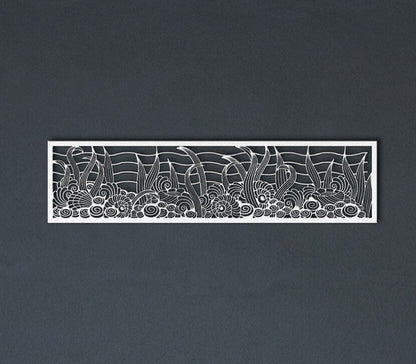 Underwater Sea World Metal Sign, Nautical Undersea Wall Decor, Ocean Seashells Metal Sign, Coral Reefs Wall Decor, Underwater Wall Sign